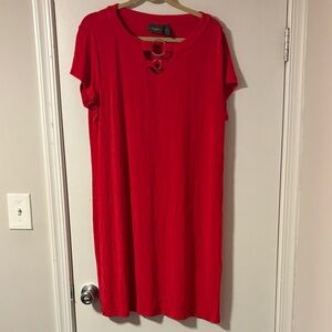 Chico's Travelers Red Garment with Gold Accent